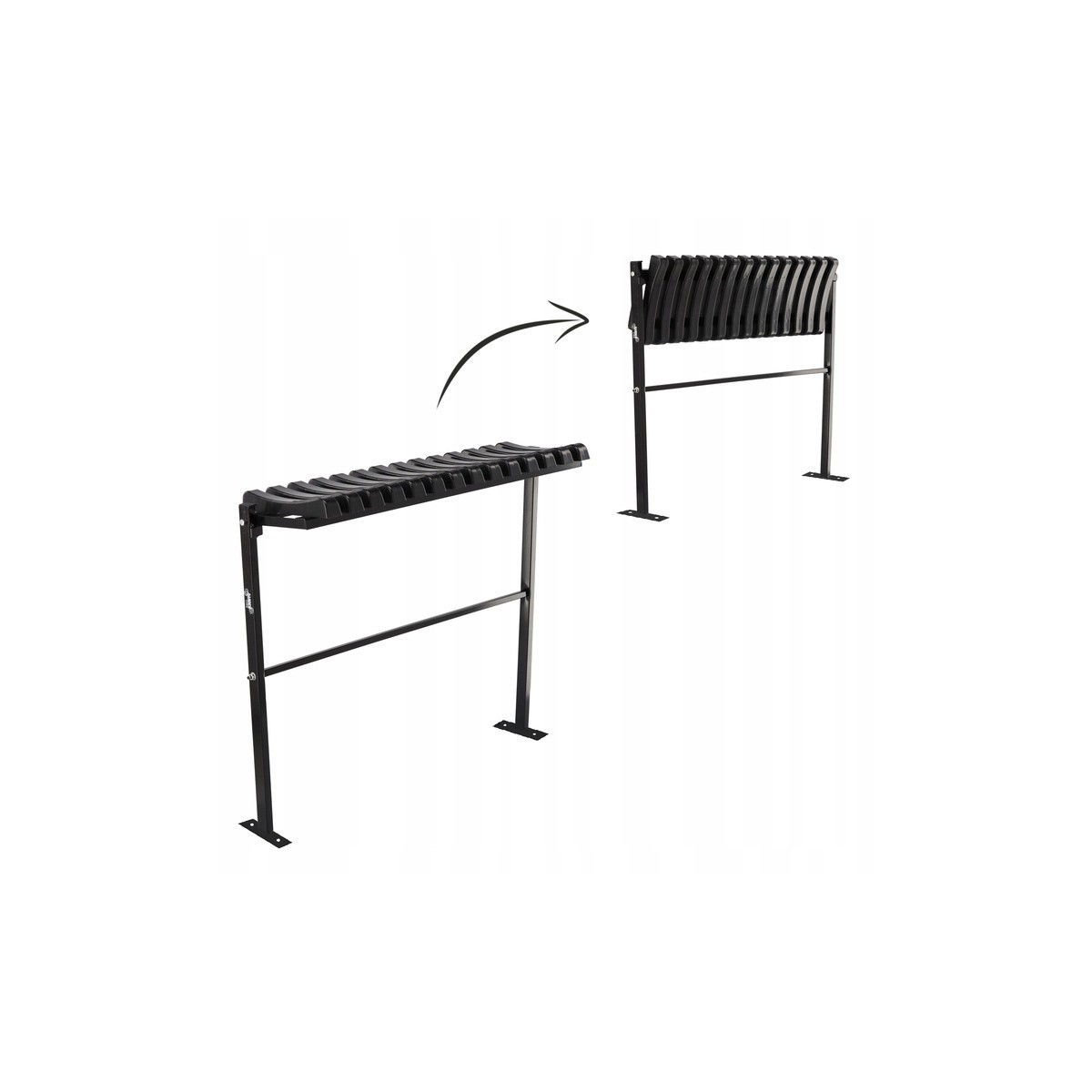 Temetői pad 86 cm talppal | Összecsukható fekete