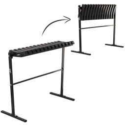 Temetői pad 86 cm talppal | Összecsukható fekete