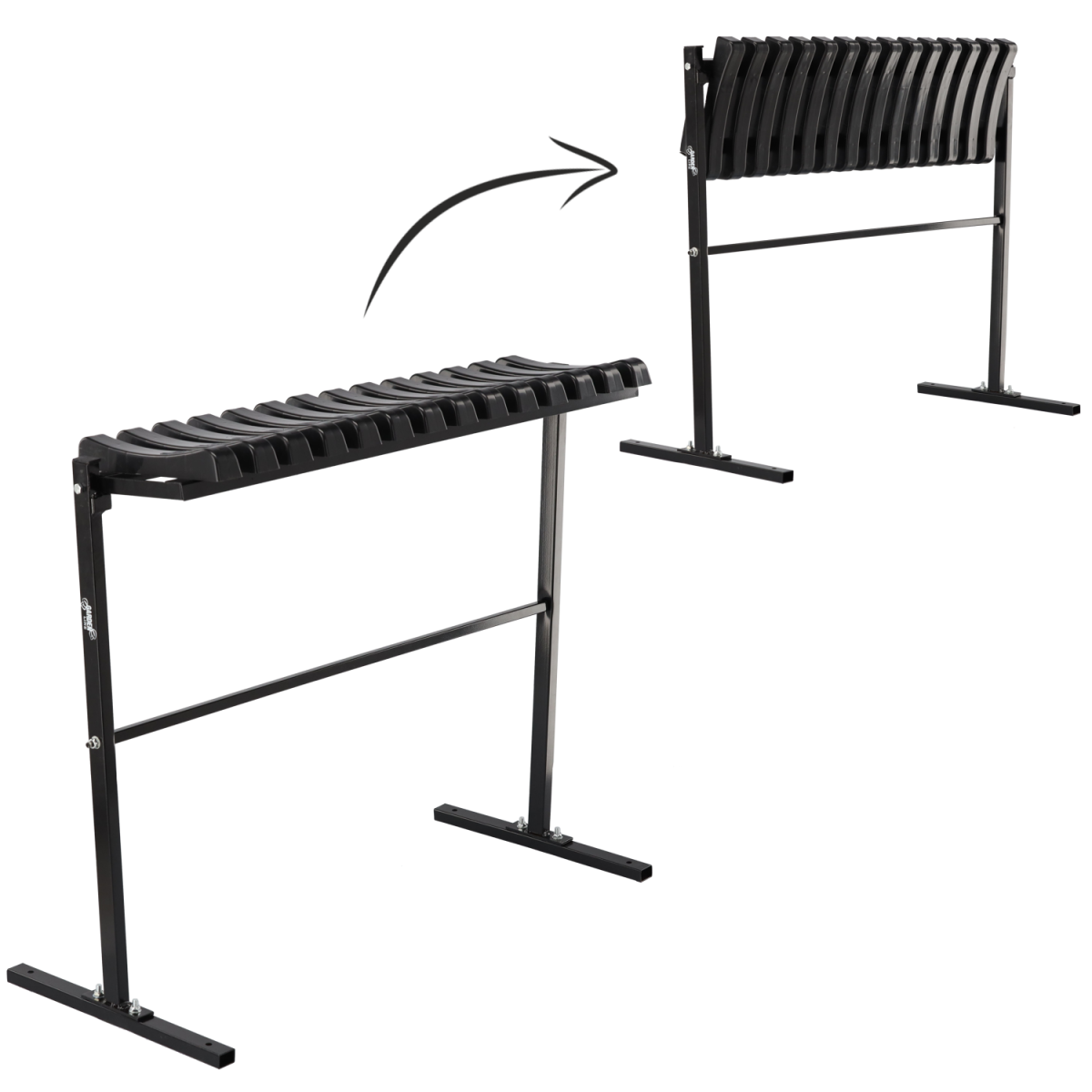Temetői pad 86 cm talppal | Összecsukható fekete