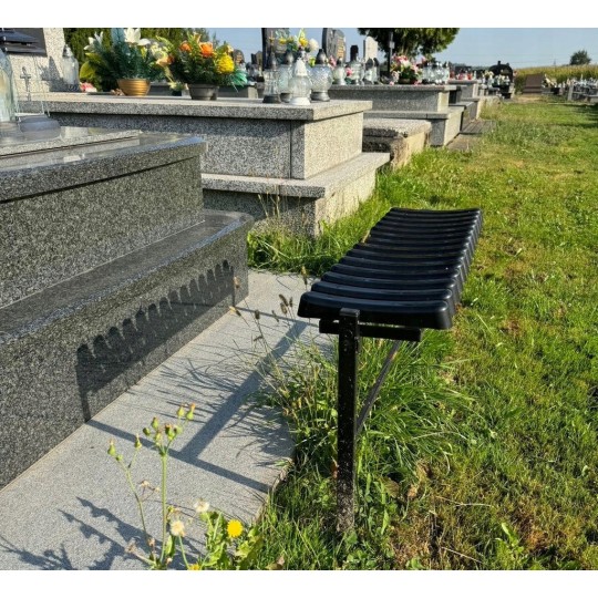 Temetői pad 86 cm talppal | Összecsukható fekete
