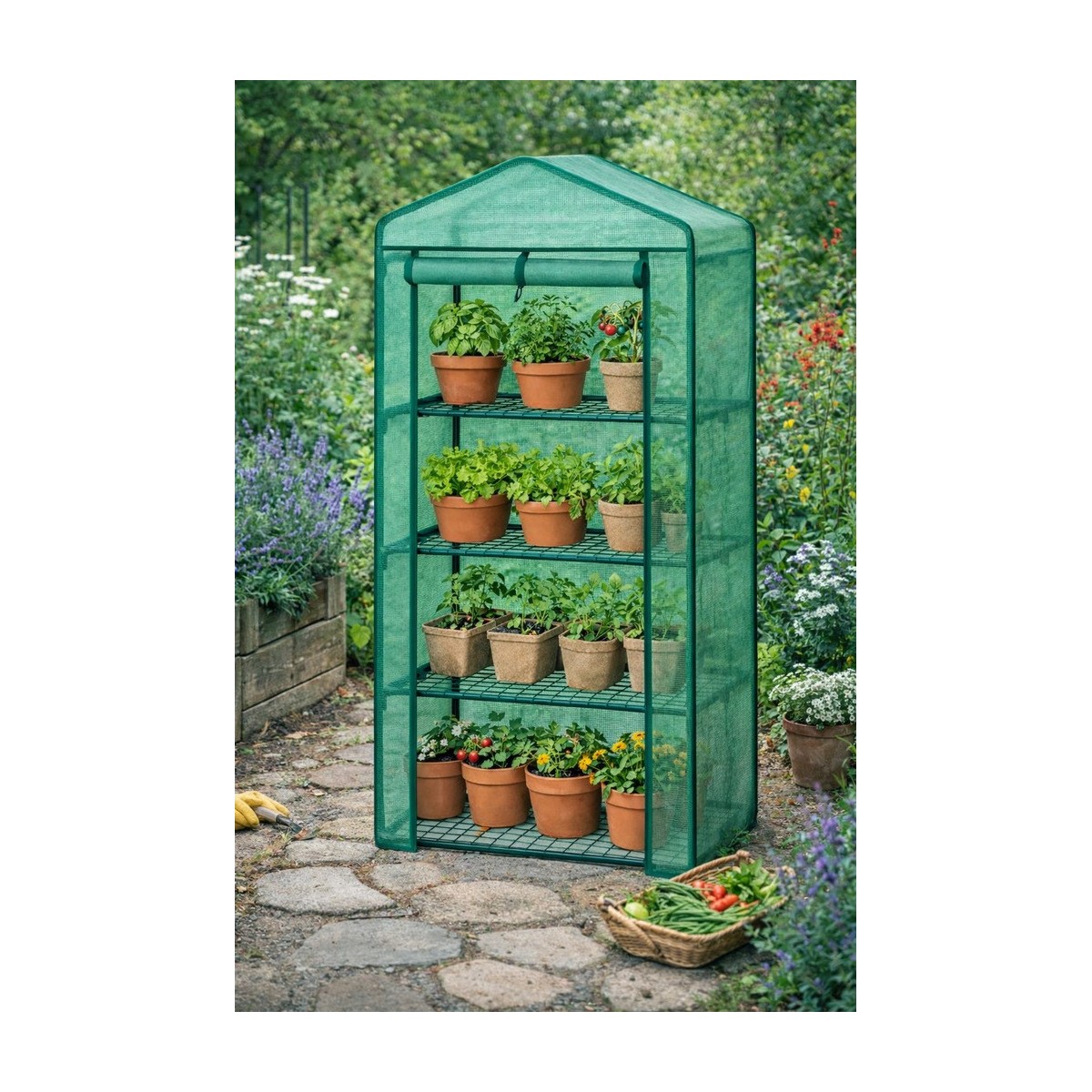 Palántanevelő polcokkal erkélyre 69x49x125