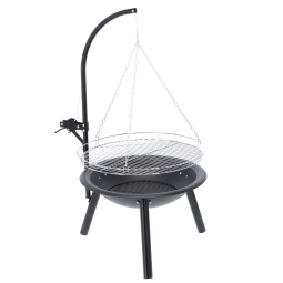 Függesztett grill 55 cm-es tűztérrel, állítható rácssal, magassága 100 cm