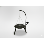 Függesztett grill 55 cm-es tűztérrel, állítható rácssal, magassága 100 cm