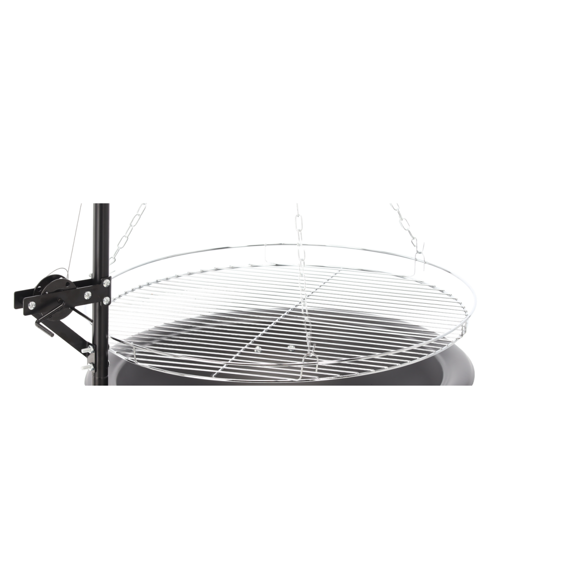Függesztett grill 55 cm-es tűztérrel, állítható rácssal, magassága 100 cm