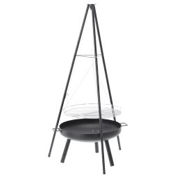 Háromlábas függő grill, 60 cm – állítható sütőrács, magasság 150 cm