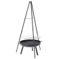 Háromlábas függő grill, 60 cm – állítható sütőrács, magasság 150 cm