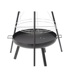 Háromlábas függő grill, 60 cm – állítható sütőrács, magasság 150 cm
