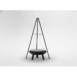 Háromlábas függő grill, 60 cm – állítható sütőrács, magasság 150 cm