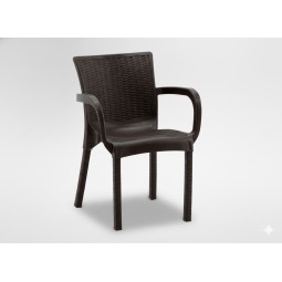 Barna kerti rattan szék 60 × 60 × 82 cm