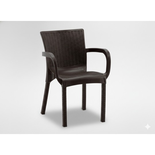 Barna kerti rattan szék 60 × 60 × 82 cm