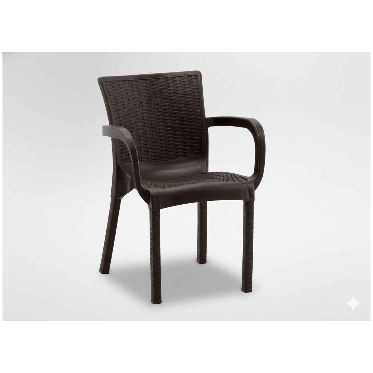 Barna kerti rattan szék 60 × 60 × 82 cm