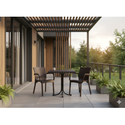 Barna kerti rattan szék 60 × 60 × 82 cm