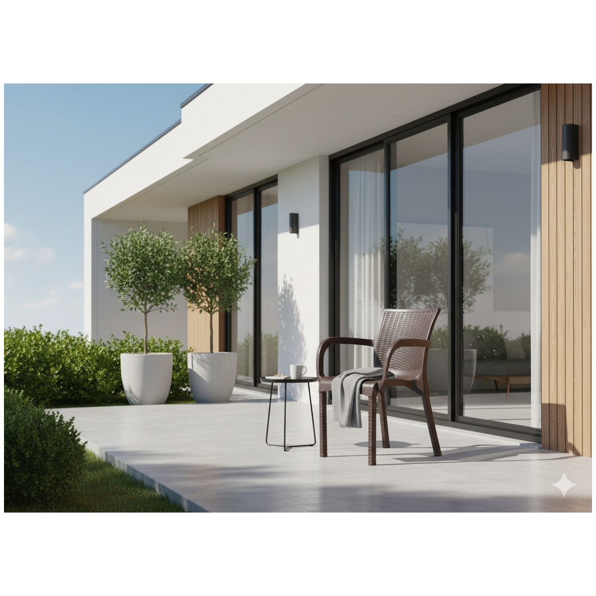 Barna kerti rattan szék 60 × 60 × 82 cm