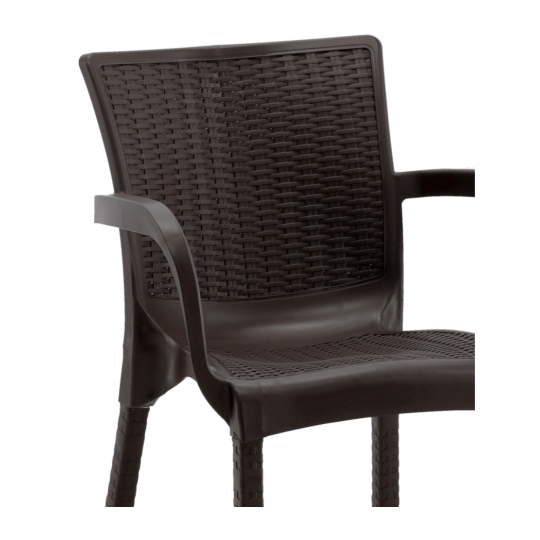 Barna kerti rattan szék 60 × 60 × 82 cm
