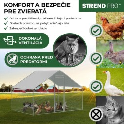 Baromfiól, voliéra, ketrec, tyúkól, tetővel, 3x2x2 m