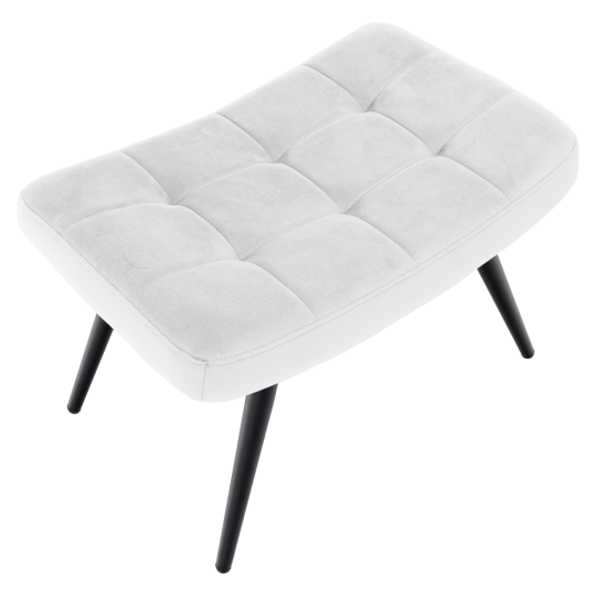 HABEN lábtartós fotel, világosszürke Velvet szövet / fekete váz