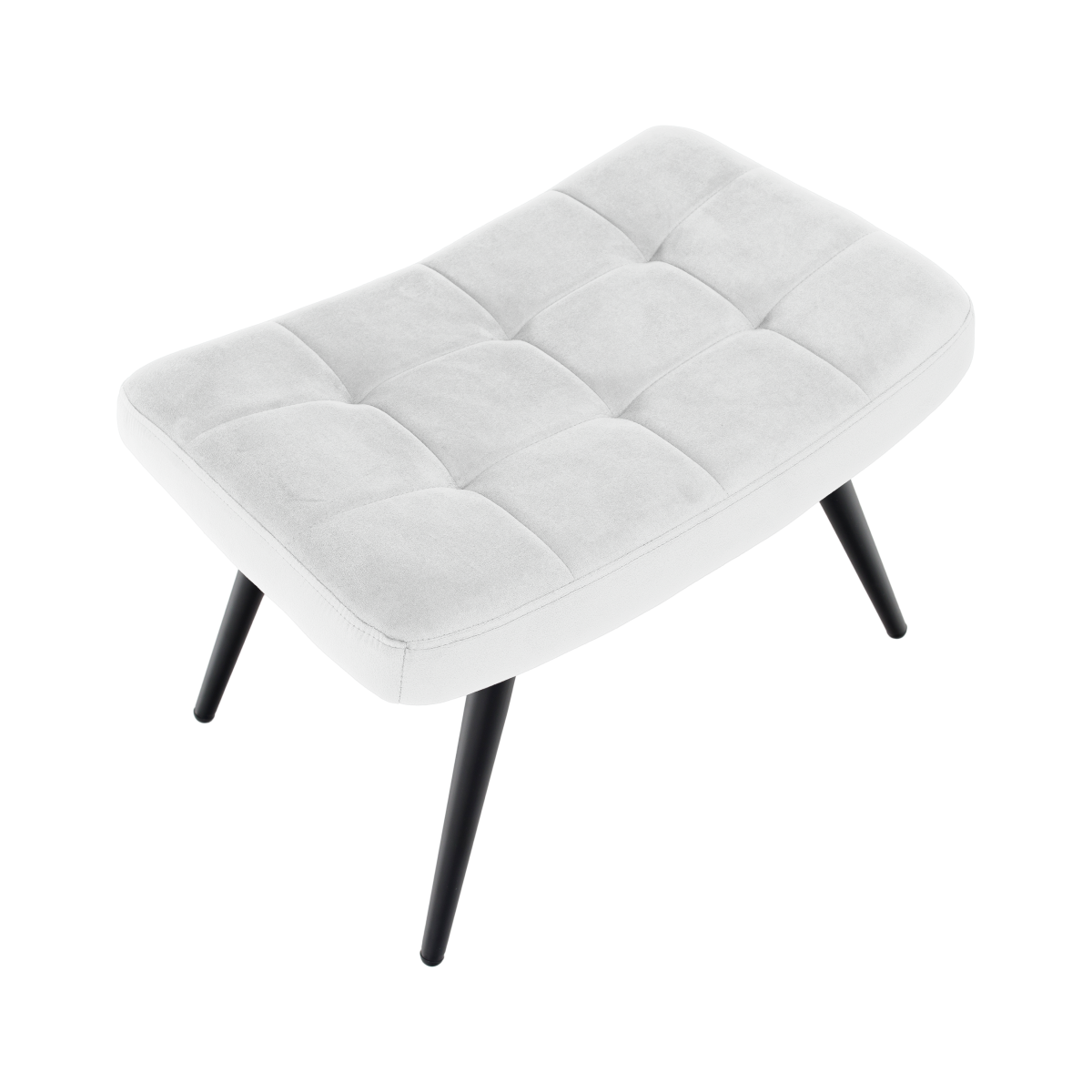 HABEN lábtartós fotel, világosszürke Velvet szövet / fekete váz