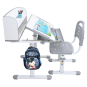 Állítható magasságú íróasztal és szék ZION, szürke/fehér, gyerek szett