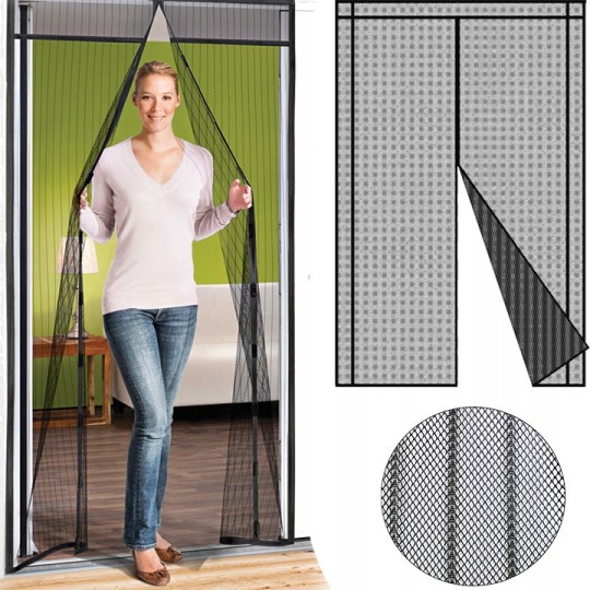 Mágneses szúnyogháló ajtóra 80/90/100 × 210/220 cm szürke
