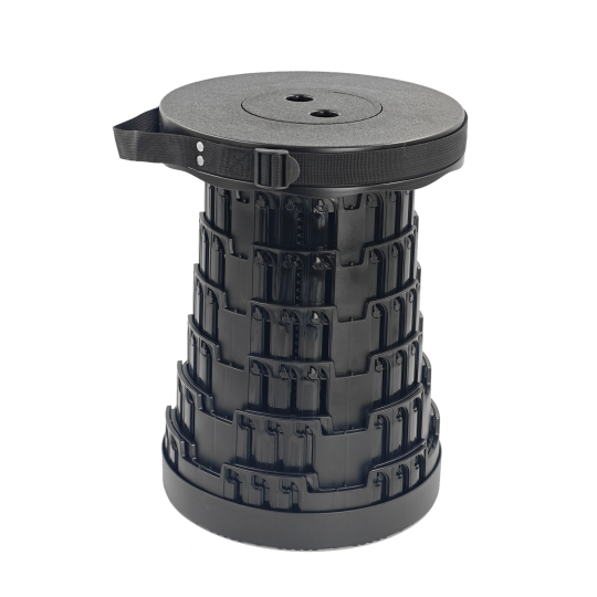 Teleszkópos összecsukható szék fekete 7–45 cm | Teherbírás 200 kg