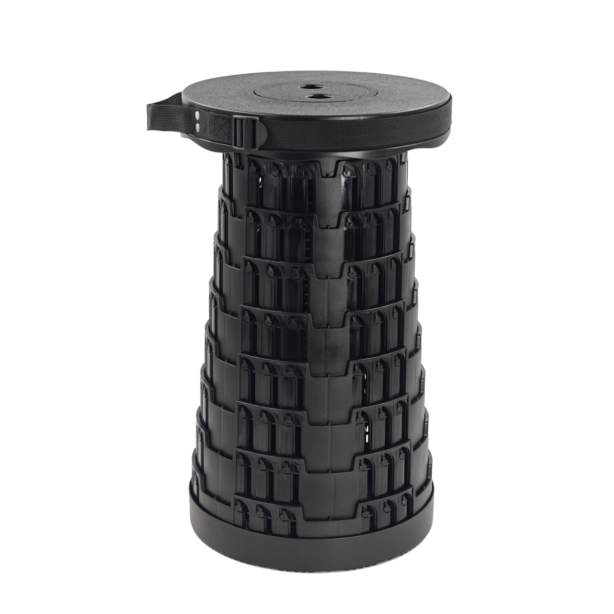 Teleszkópos összecsukható szék fekete 7–45 cm | Teherbírás 200 kg