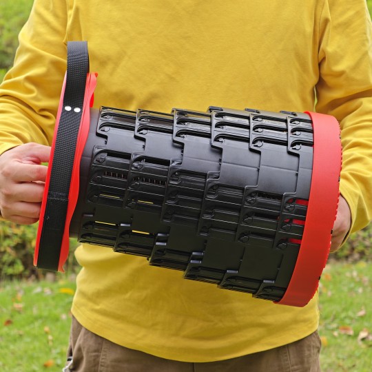 Összecsukható teleszkópos szék piros színben 7 – 45 cm | Teherbírás 200 kg