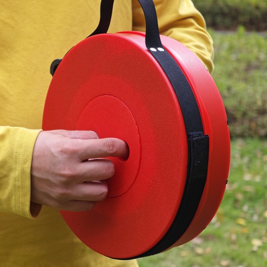 Összecsukható teleszkópos szék piros színben 7 – 45 cm | Teherbírás 200 kg