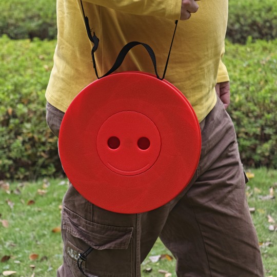 Összecsukható teleszkópos szék piros színben 7 – 45 cm | Teherbírás 200 kg