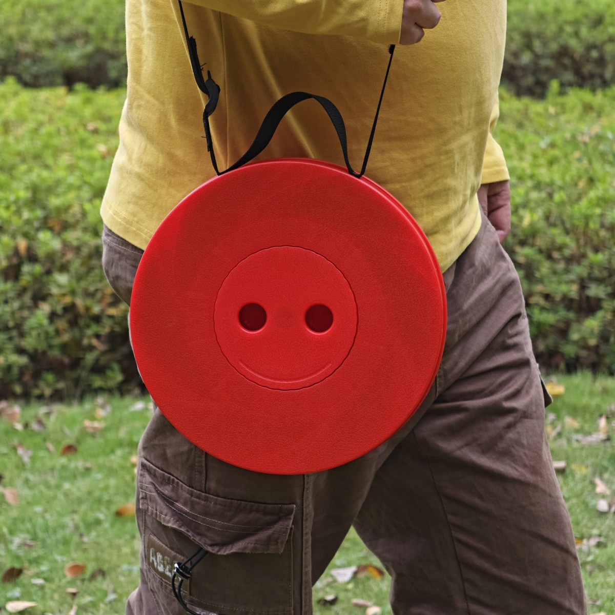 Összecsukható teleszkópos szék piros színben 7 – 45 cm | Teherbírás 200 kg