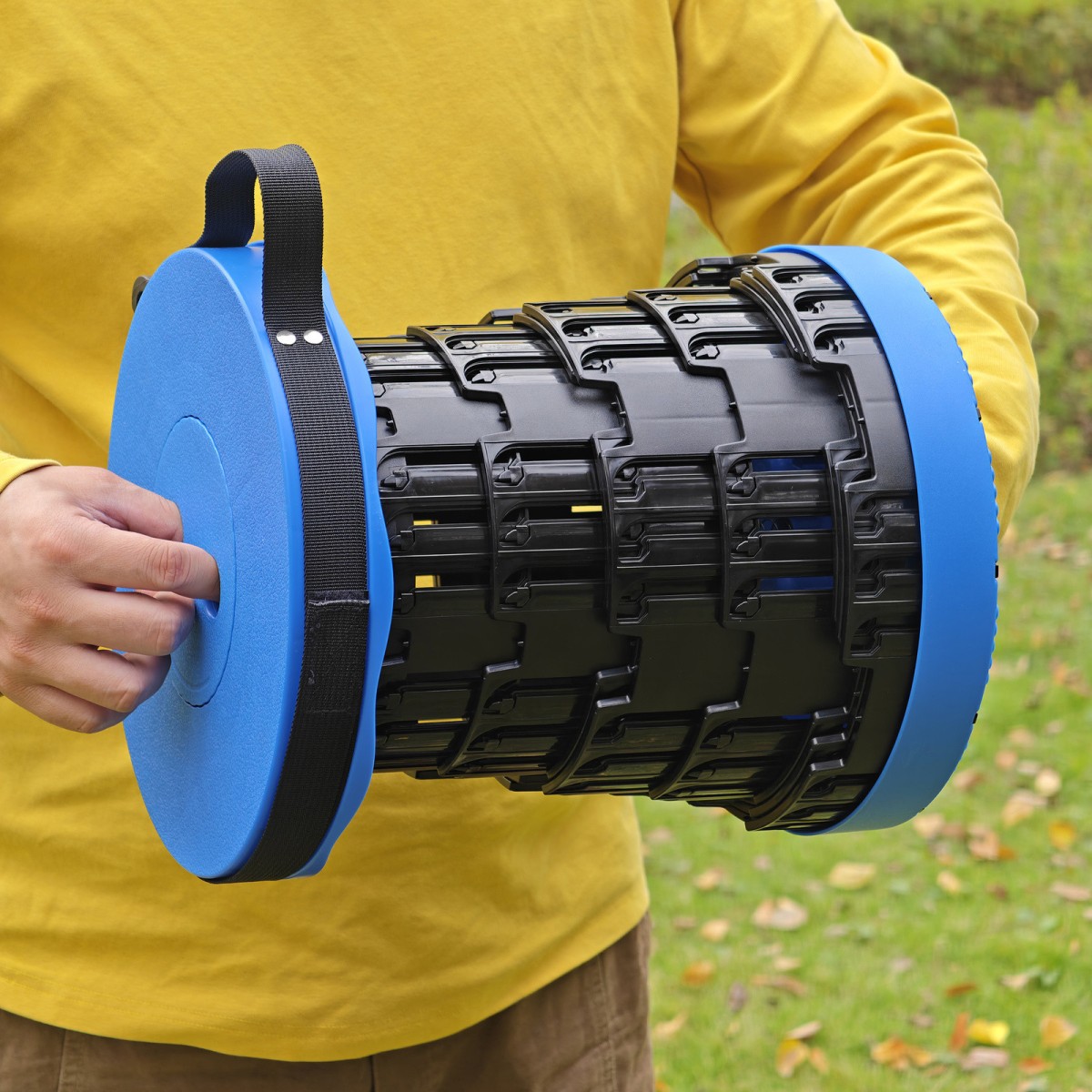 Összecsukható teleszkópos szék kék színben 7–45 cm | Teherbírás 200 kg
