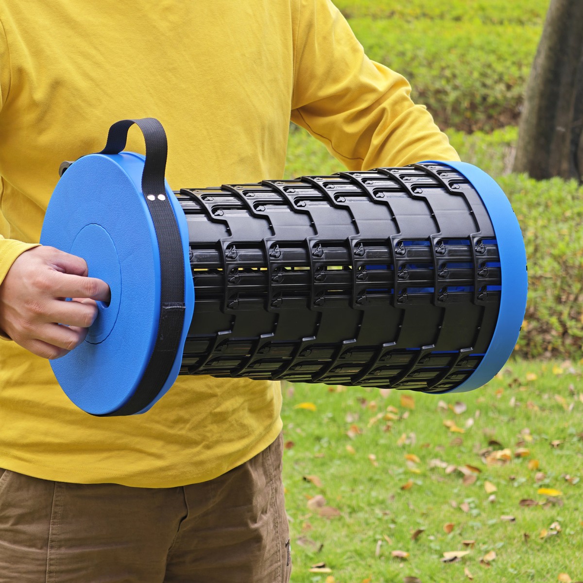 Összecsukható teleszkópos szék kék színben 7–45 cm | Teherbírás 200 kg