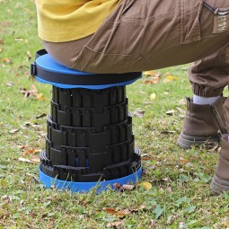 Összecsukható teleszkópos szék kék színben 7–45 cm | Teherbírás 200 kg