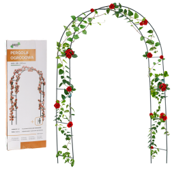 Kerti pergola 140 × 38 × 240 cm + horgonyok | Fém támasz kúszónövényekhez