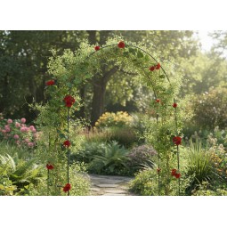 Kerti pergola 140 × 38 × 240 cm + horgonyok | Fém támasz kúszónövényekhez