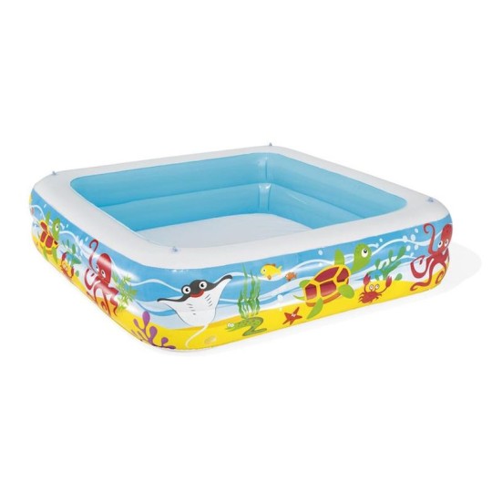 Gyerek felfújható medence Bestway Coral Reef napellenzővel 147 × 147 × 122 cm
