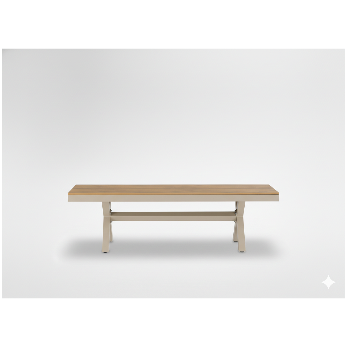 Kerti alumínium pad bézs 150 × 36 × 47 cm