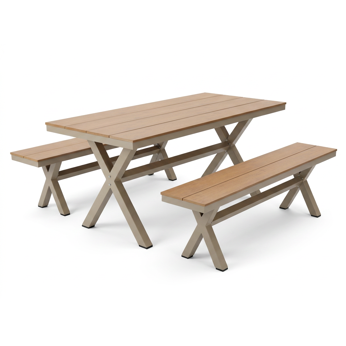 Kerti alumínium pad bézs 150 × 36 × 47 cm