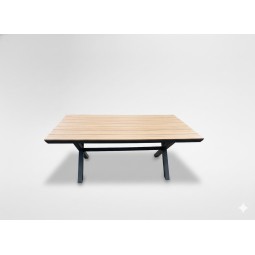 Kerti alumínium asztal Polywood asztallappal, sötétszürke 180 × 100 × 75 cm