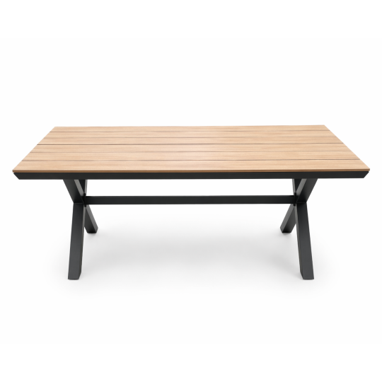 Kerti alumínium asztal Polywood asztallappal, sötétszürke 180 × 100 × 75 cm