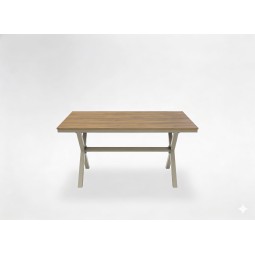 Bézs kerti alumínium asztal 150 × 90 × 74 cm