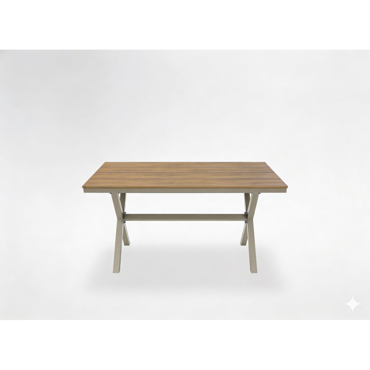 Bézs kerti alumínium asztal 150 × 90 × 74 cm