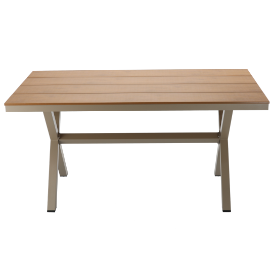 Bézs kerti alumínium asztal 150 × 90 × 74 cm