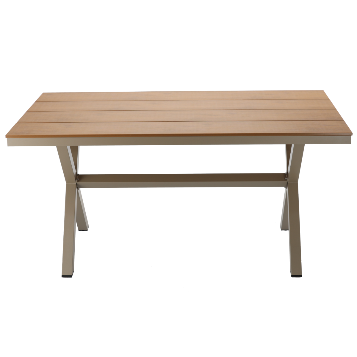 Bézs kerti alumínium asztal 150 × 90 × 74 cm