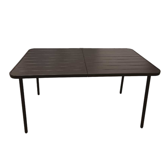 Téglalap alakú barna kerti asztal 140 × 80 × 72 cm