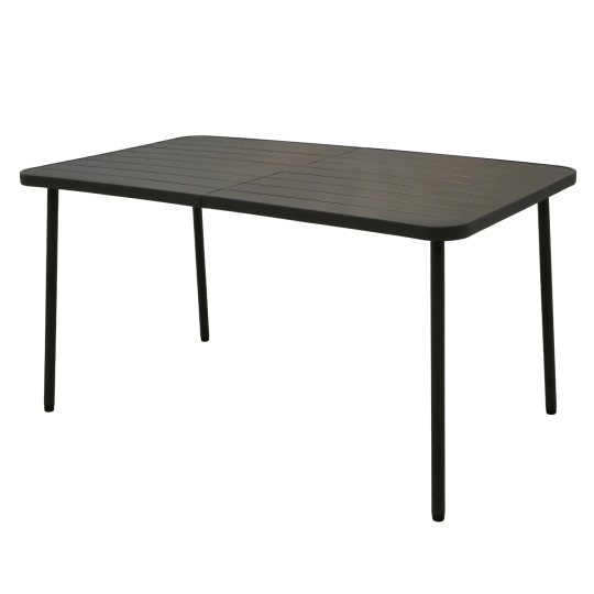 Téglalap alakú barna kerti asztal 140 × 80 × 72 cm