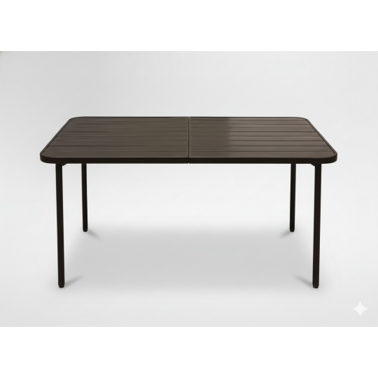 Téglalap alakú barna kerti asztal 140 × 80 × 72 cm