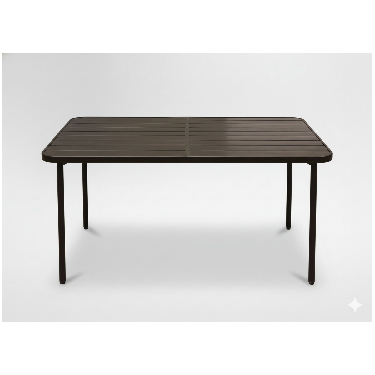 Téglalap alakú barna kerti asztal 140 × 80 × 72 cm