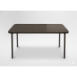 Téglalap alakú barna kerti asztal 140 × 80 × 72 cm