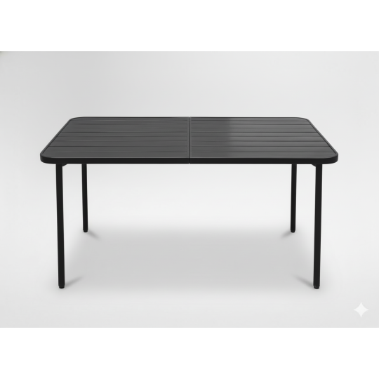 Téglalap alakú sötétszürke kerti asztal 140 × 80 × 72 cm