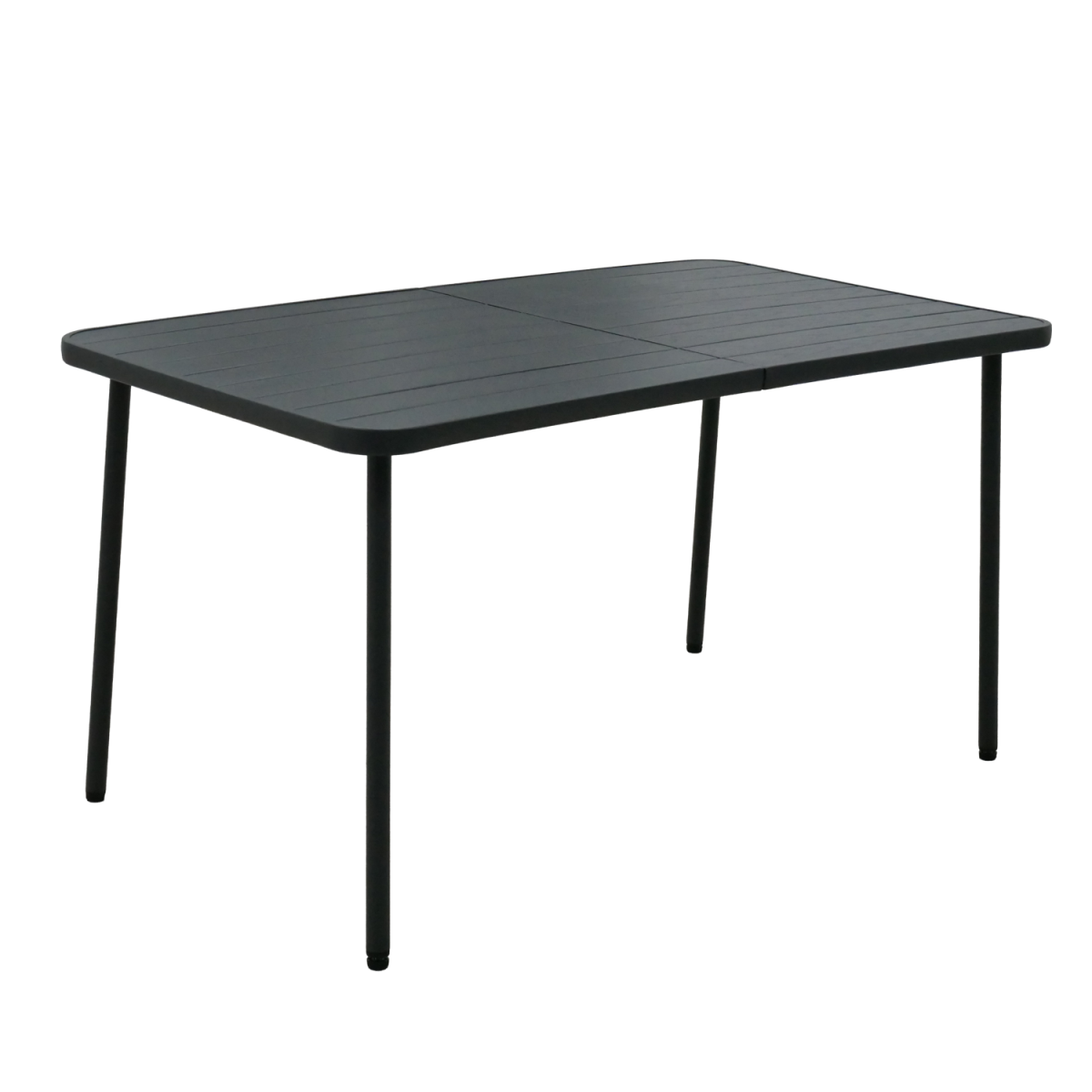 Téglalap alakú sötétszürke kerti asztal 140 × 80 × 72 cm